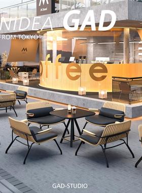 UN芭蕉户外沙发咖啡厅西餐厅酒吧庭院烧烤店酒店露台外摆桌椅组合