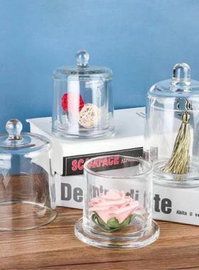 玻璃金钟罩烛台无火扩香晶石散香DIY香氛内留家居摆件蜡烛杨基杯