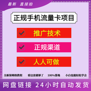 外面卖1500正规手机流量卡项目一单1张月入过1W推广技术+正规渠道