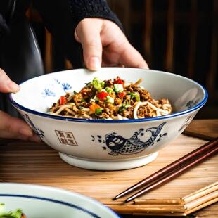 面碗面馆专用斗碗面条碗商用陶瓷斗笠碗大碗家用吃面餐具青瓷饭碗