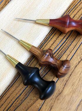 檀木柄皮革锥子圆锥 通孔扩孔 手工DIY皮革 非菱锥非六棱锥 48950