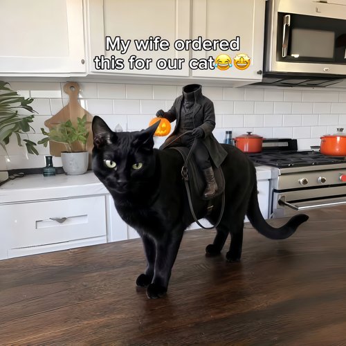 无头骑士猫咪服装！万圣节装扮