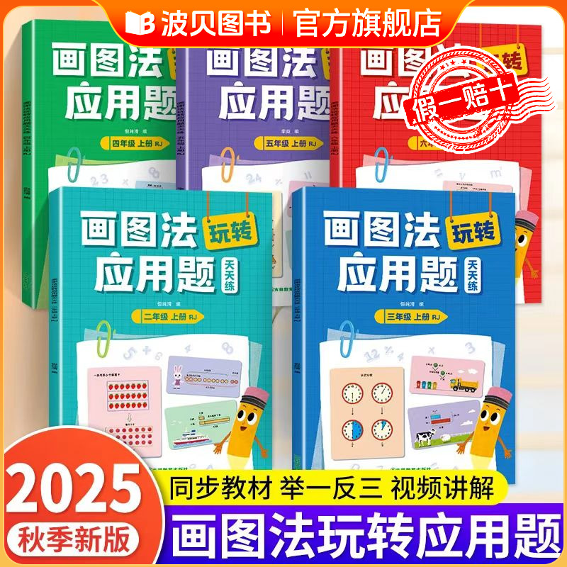 2025新 小学数学画图法玩转应用题专项强化训练一年级二年级三年级四五六年级天天练人教版小学生奥数思维逻辑 举一反三同步练习sz