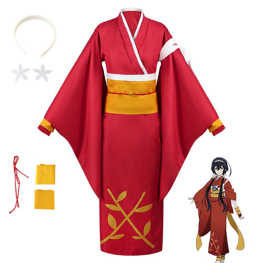 文豪野犬泉镜花cos服红色和服浴衣夜叉白雪泉镜花cos舞台服