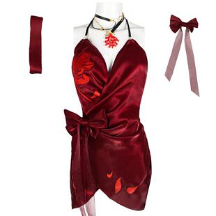 永劫无间宁红夜cos服午后瑰夏夏日派对红色泳装宁红夜cosplay服