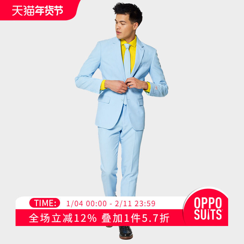 OPPOSUITS西服套装纯色正装男主持主播西服裤子领带3件套oppo西装,男装,西服套装,淘宝优惠券,粉丝福利购,淘宝优惠卷