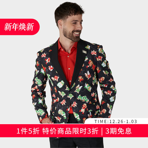 个性印花 西装也可以不正经