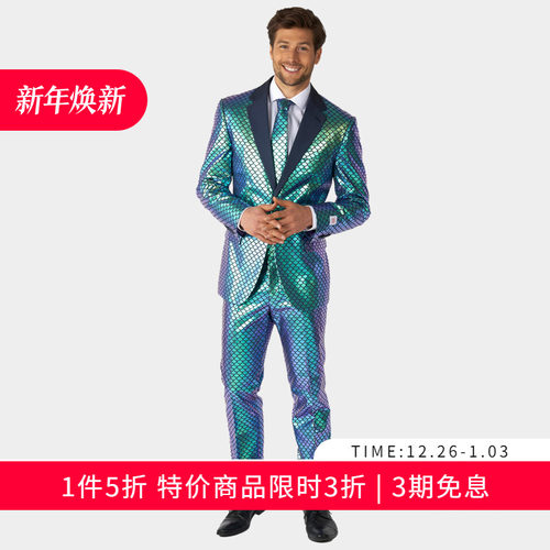 个性印花 西装也可以不正经