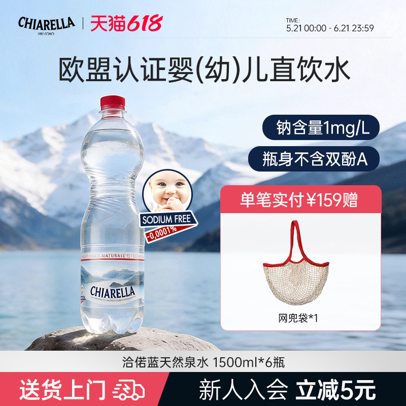 洽偌蓝天然宝宝婴儿级泡奶饮用水整箱天然矿泉水洽洽水1500ml*6瓶