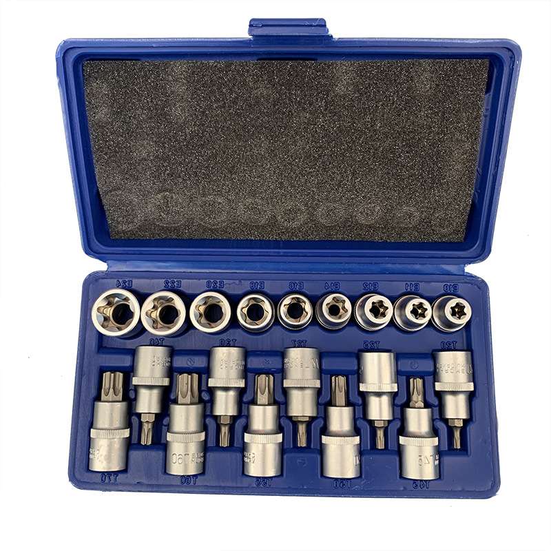 19PC新款1/2铬钒钢压批套筒工具组套套装套筒机修汽修家用工具箱