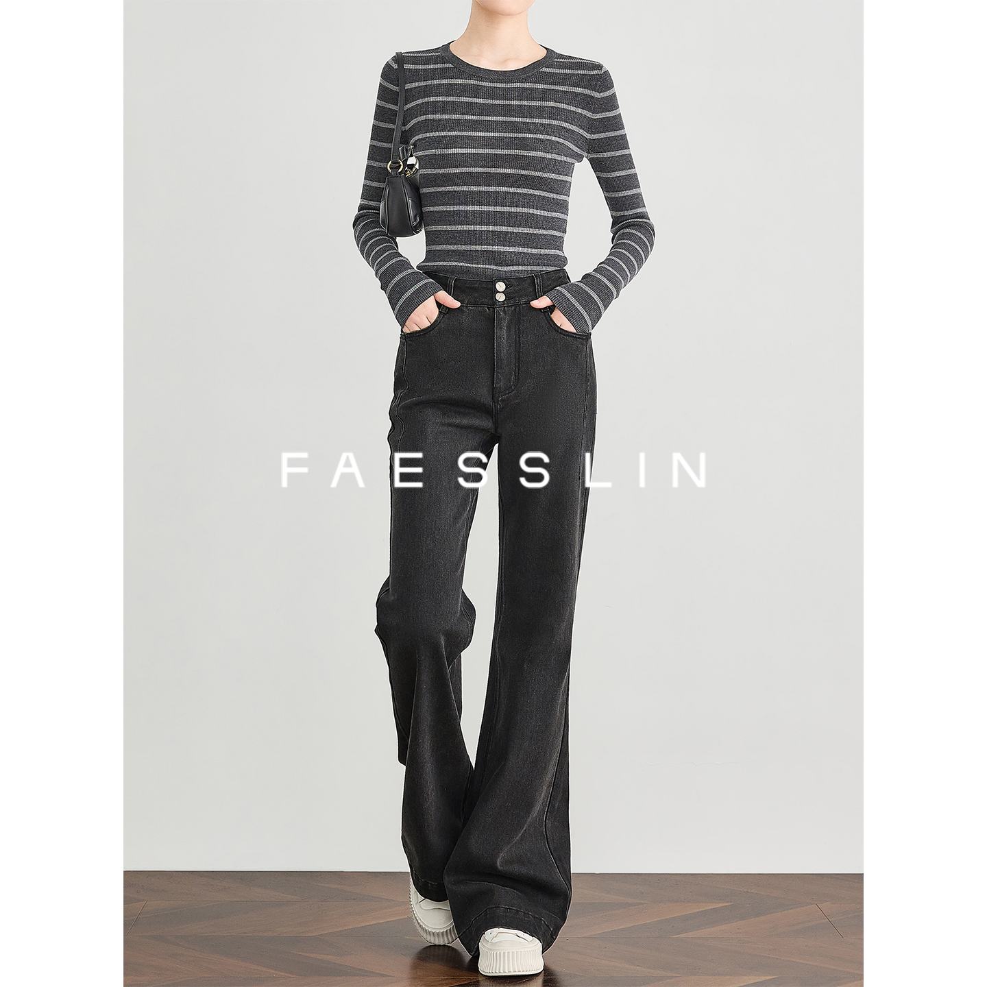 复古经典微喇牛仔裤女