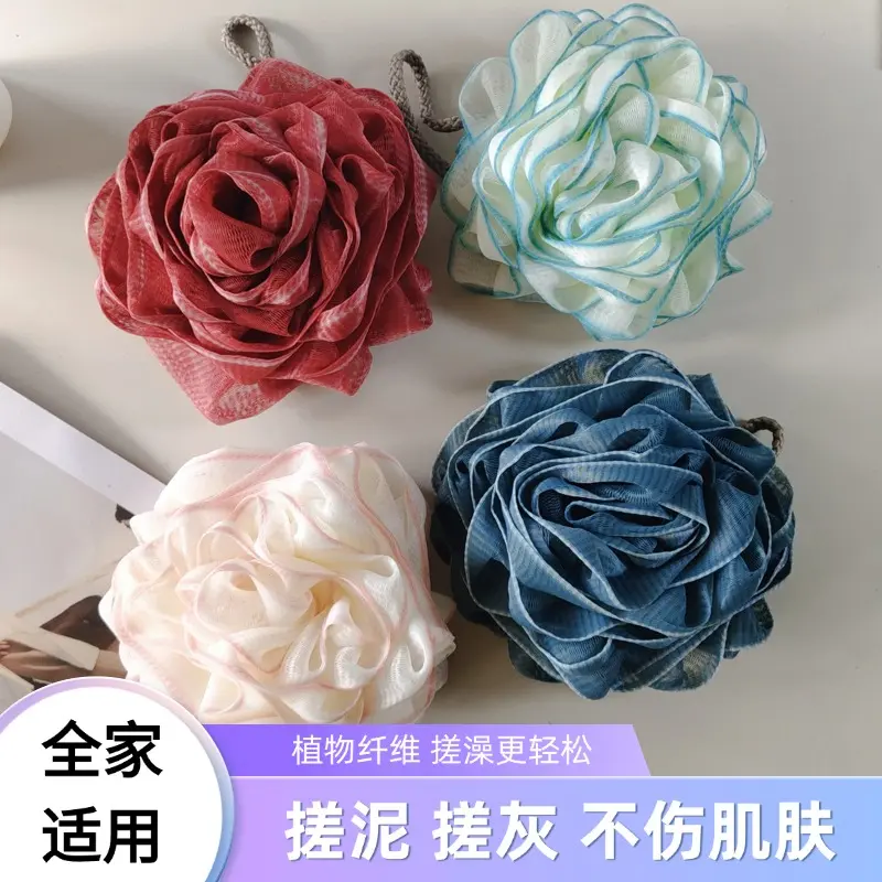 玫瑰浴球高档不散玫瑰花浴球洗澡泡沫球耐用新款成人洗澡柔软耐用