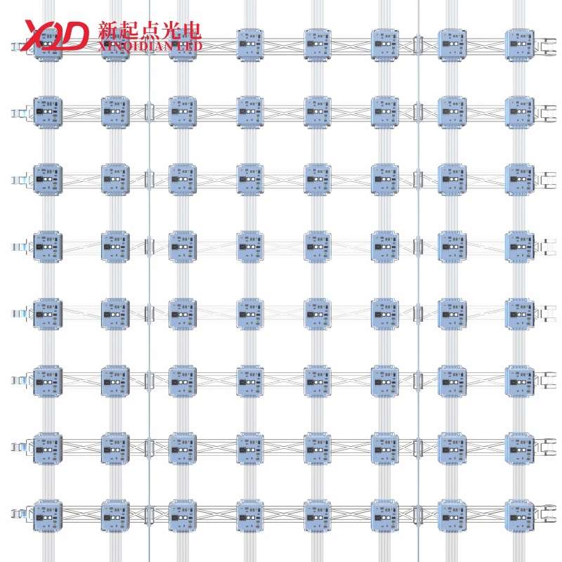 LED网格屏H2020三灯P62.5防水柔性透明像素屏长供电智能网格屏