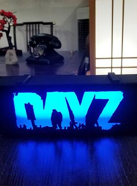 外贸爆款 DAYZ创意照明实木灯箱 游戏led灯家居装饰夜灯气氛灯