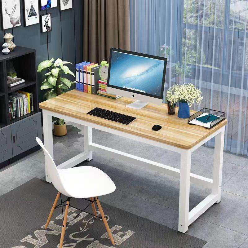 圆角电脑桌台式家用卧室简约学习桌学生书桌双人办公桌钢木桌