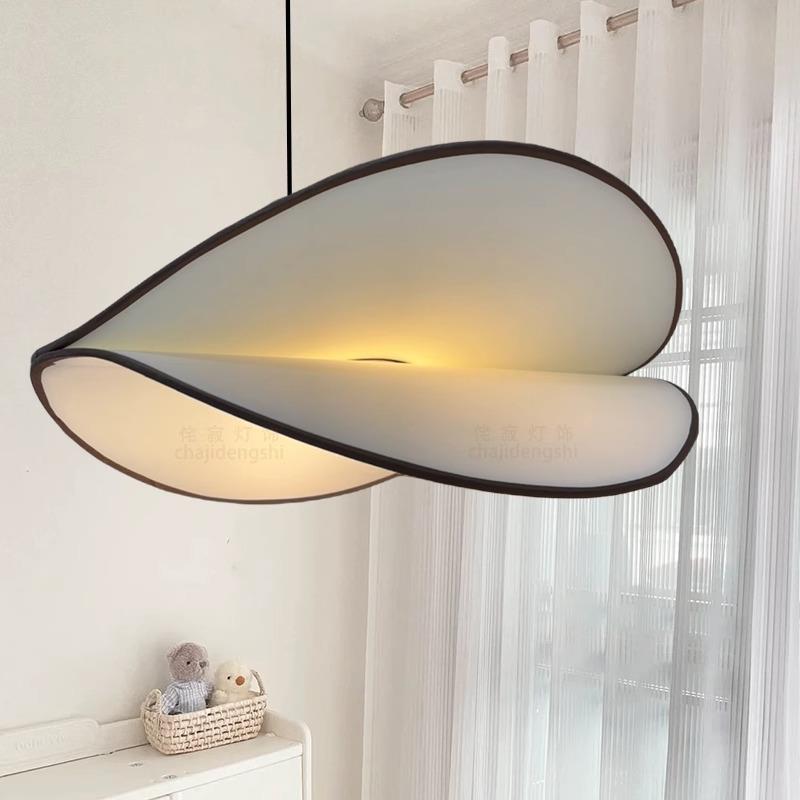 复古风吊灯餐厅客厅布艺灯法式复古奶油卧室风中古薯片灯