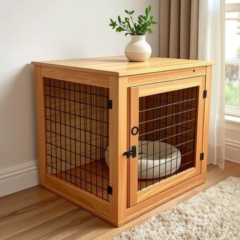 宠物狗木制家用宠物犬舍带门中号狗笼室内狗窝狗屋简约厂家直批