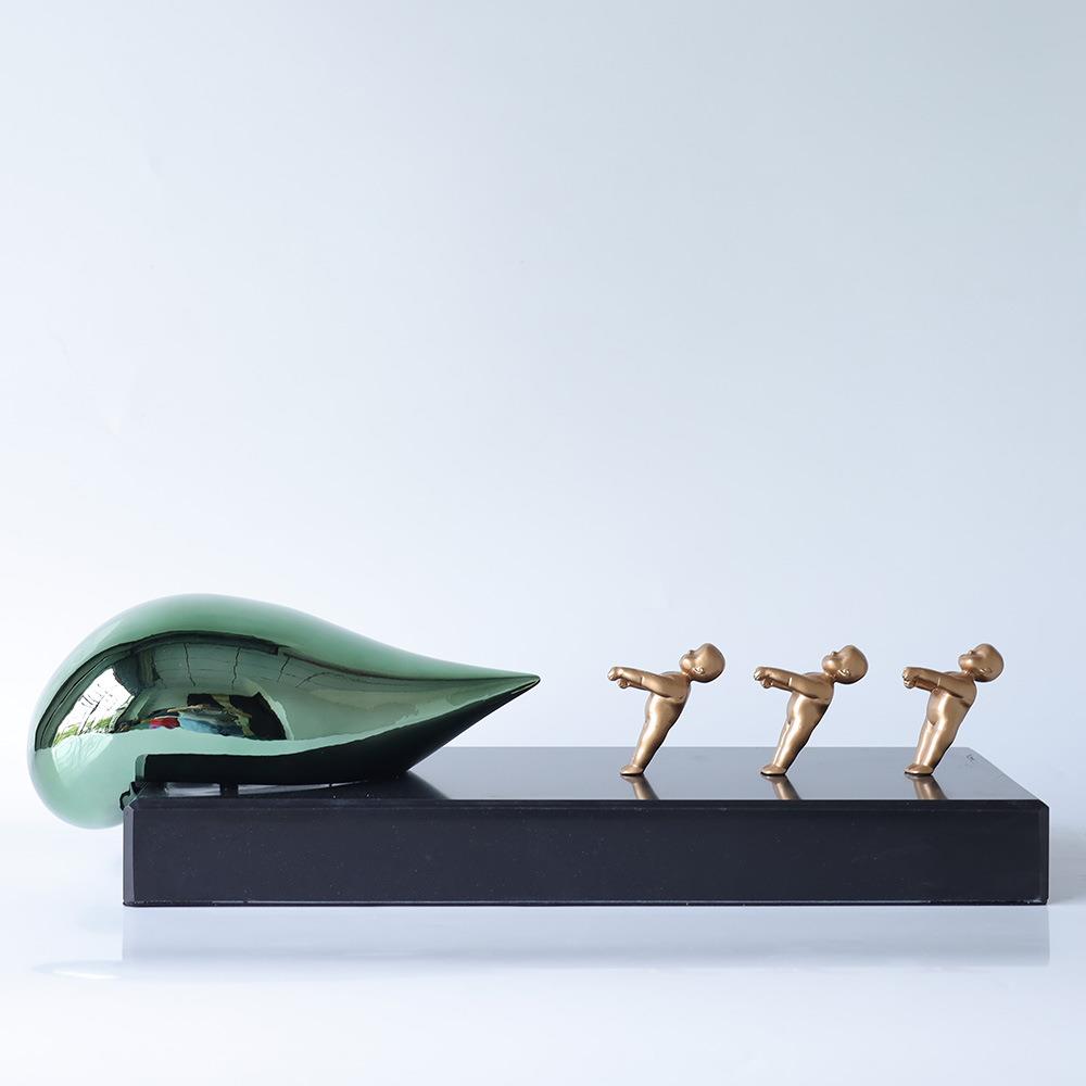 女孩抽象人物艺术坐姿摆件高档轻奢客厅酒柜电视柜书房家居装饰品