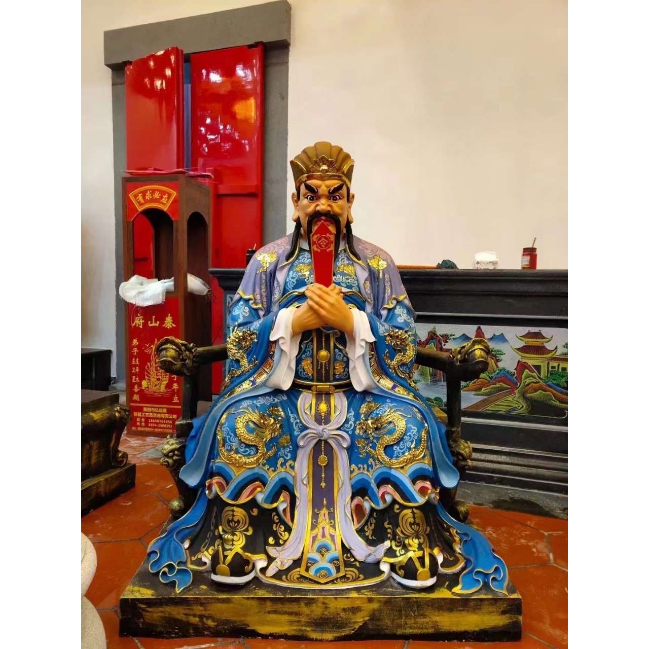 十殿阎王神像 魔王冥界之王树脂玻璃钢铸铜木雕生漆脱胎厂家直销