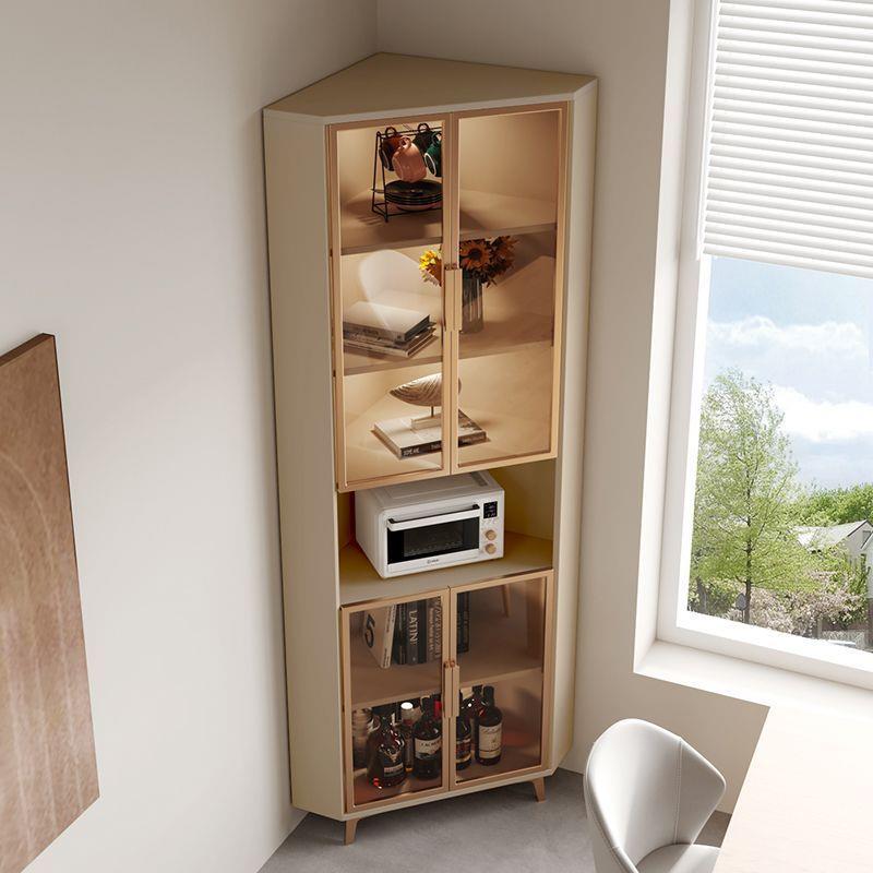 轻奢转角柜墙角柜三角形置物架客厅落地拐角柜酒柜收纳玻璃储物柜