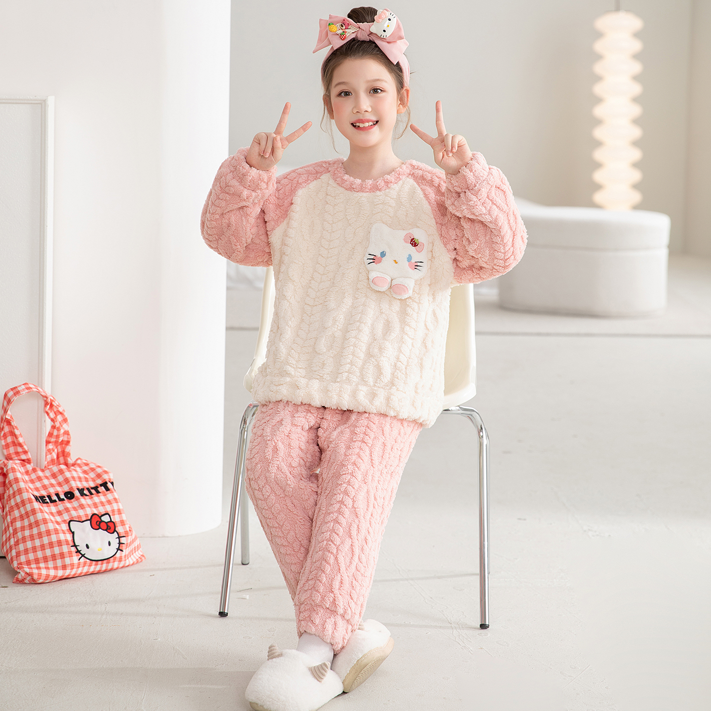 女童睡衣加绒加厚法兰绒