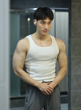 MONS显肌肉重磅弹力男士夏季运动健身纯棉休闲内穿打底坎肩百搭