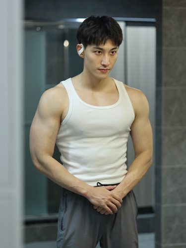 MONS显肌肉重磅弹力男士夏季运动健身纯棉休闲内穿打底坎肩百搭