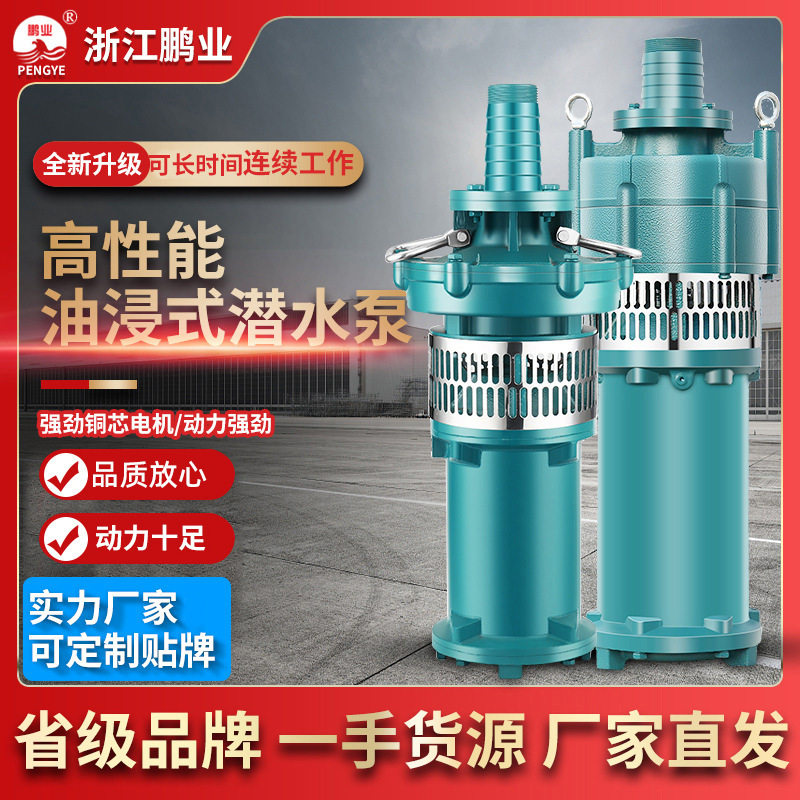 定制批发QY油浸式潜水泵大流量多级高压农田灌溉抽水泵增压泵