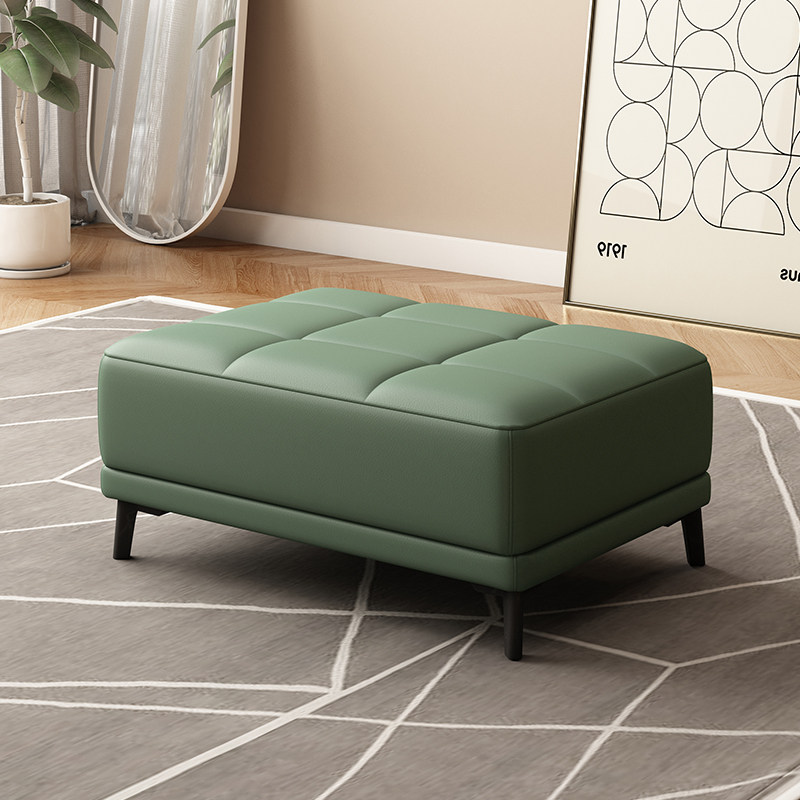 2026欧式皮艺沙发脚踏凳家用客厅贵妃位加长搁脚凳放腿皮沙发凳轻