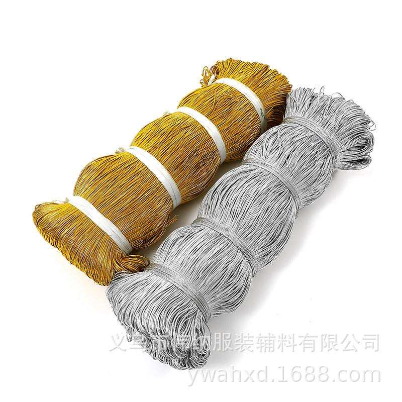 1毫米金色银色松紧带弹力绳金丝包芯松紧线服装装饰卡片挂绳吊牌