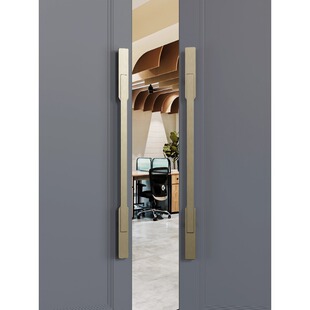 实用极简大门拉手工厂批发轻奢工业风实木门把手古铜色玻璃门拉手