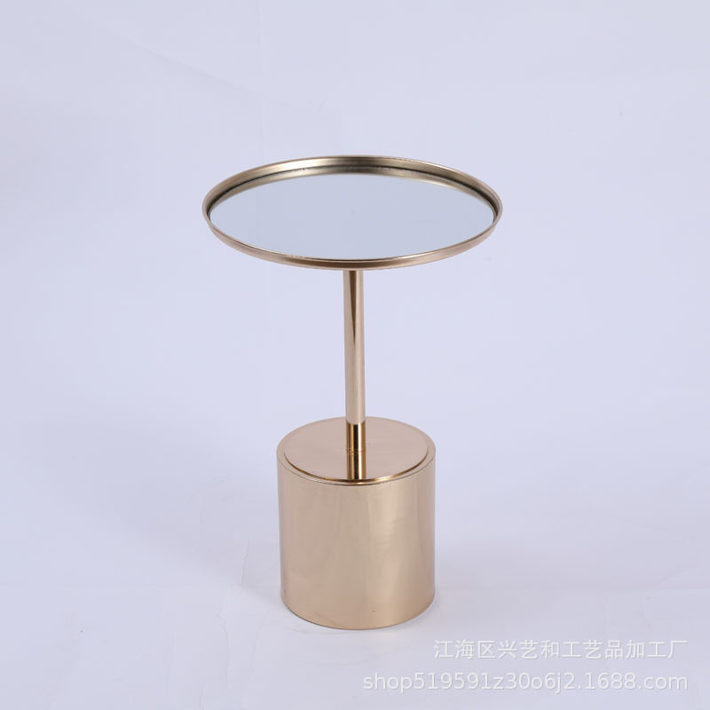 电镀金色边几极简轻奢小茶几现代简约创意小尺寸圆形客厅角几