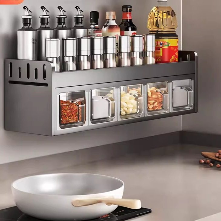 厨房置物架调料盒挂墙壁挂式家用多功能免打孔油盐酱醋瓶收纳架子,厨房/烹饪用具,调料置物架,淘宝优惠券,粉丝福利购,淘宝优惠卷