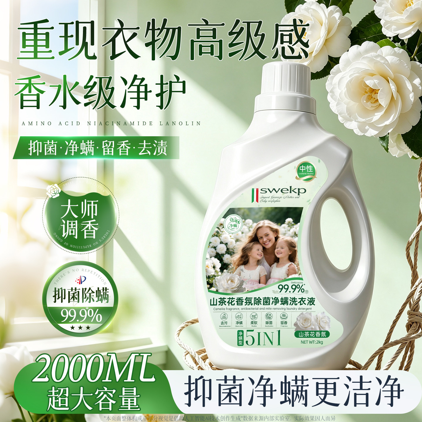 持久爆香72H|山茶花香氛洗衣液图片
