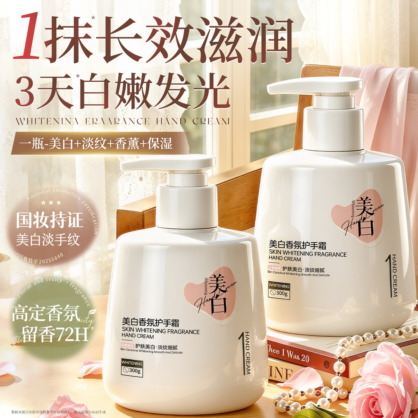 美白护手霜滋润补水长效保湿嫩白去手纹防干裂正品官方旗舰店男女图片