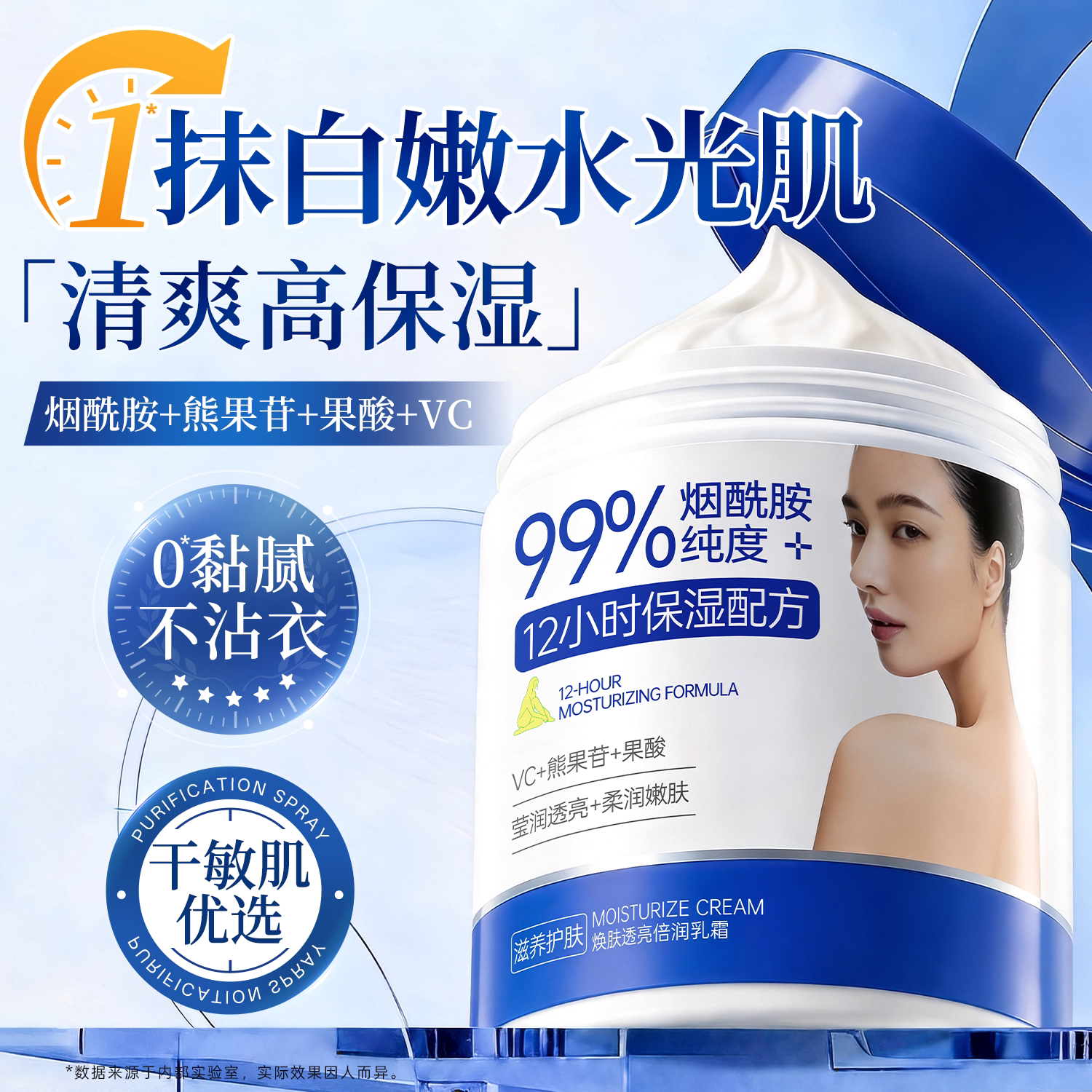 烟酰胺身体乳果酸皮肤干燥保湿补水滋润持久留香24小时正品旗舰店图片