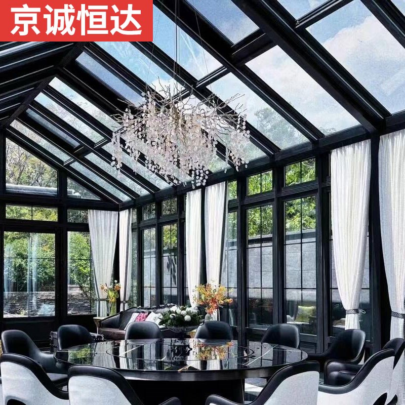 天津可移动伸缩智能阳光房阳台庭院别墅防违建电T动伸缩折叠玻璃