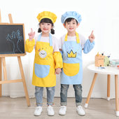 儿童围裙三件套幼儿园画室绘画美术防水画画衣宝宝吃饭罩衣反穿衣