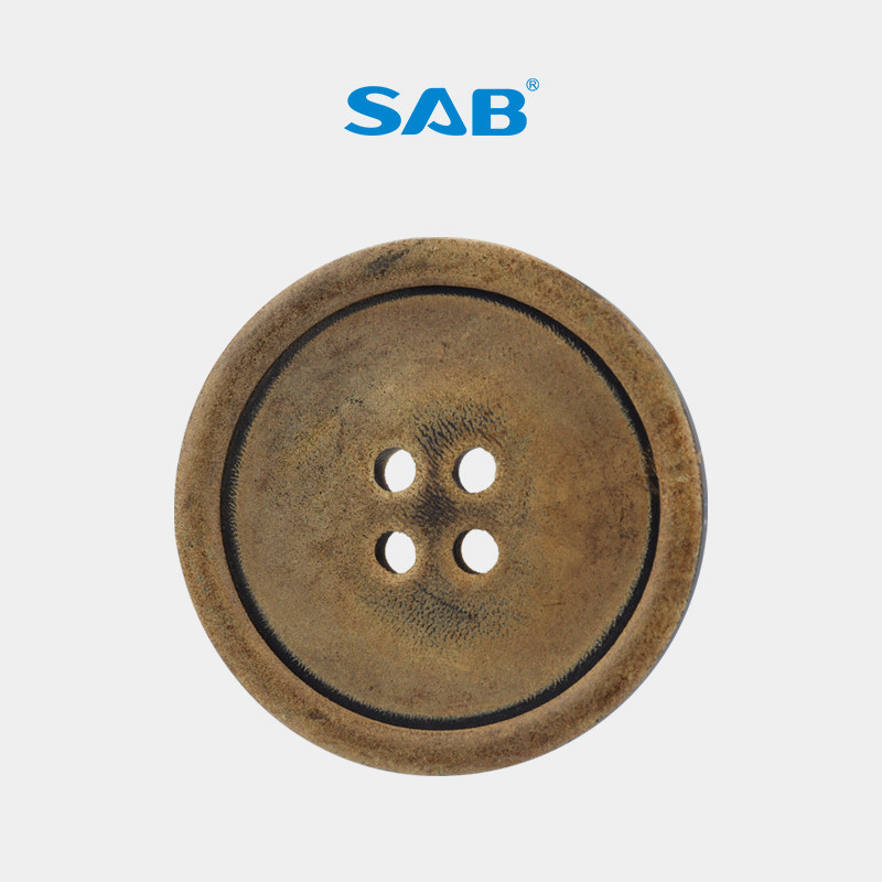 满300减30天然黑水牛角纽扣