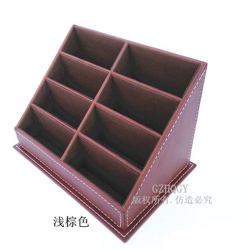 速发新品超大容量多层多格高档皮革名片盒夹名片片名T架座创意地