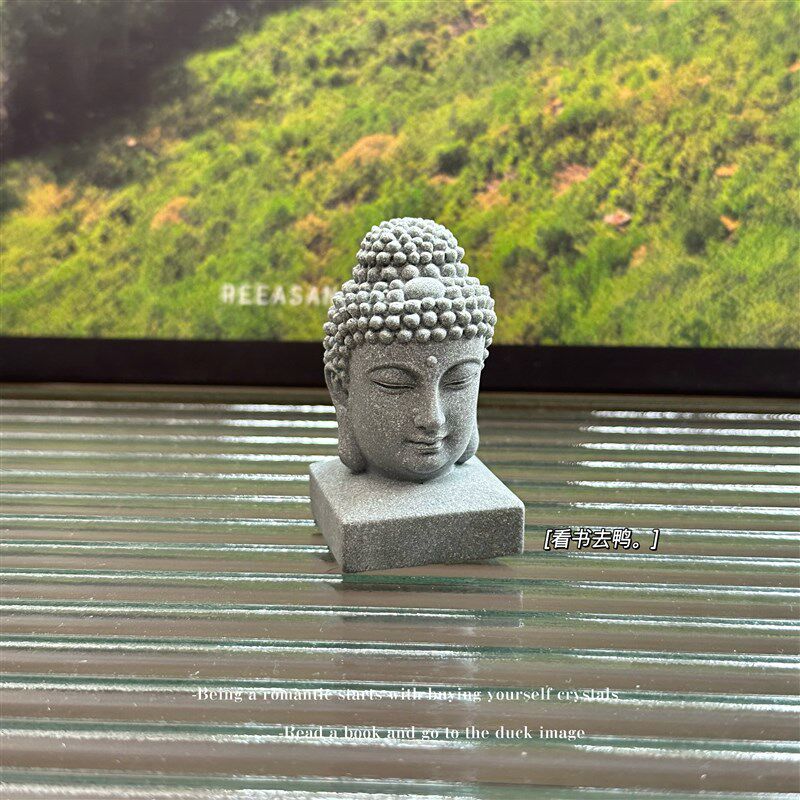 速发无聊了 看一摆佛头像摆件创台意盆景装饰微观造景看件礼