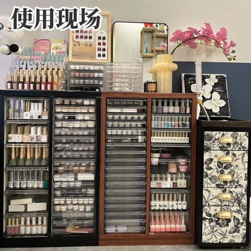 速发美甲店焙纳柜A4文件柜财妆品整理柜化务票据布样美彩妆烘收收