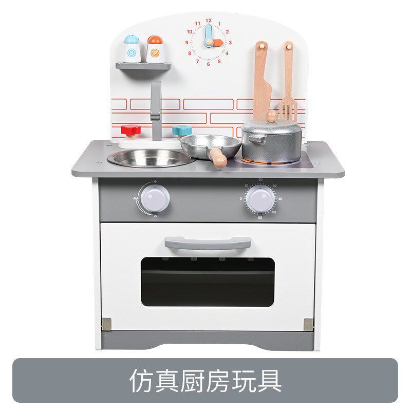 速发木制欧式彩色厨房灶台儿亲过家家煮饭做饭餐厨具童子厨房玩具