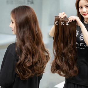 速发艾妮雅假发片蓬发然卷发大波浪长松三片式自长贴片
