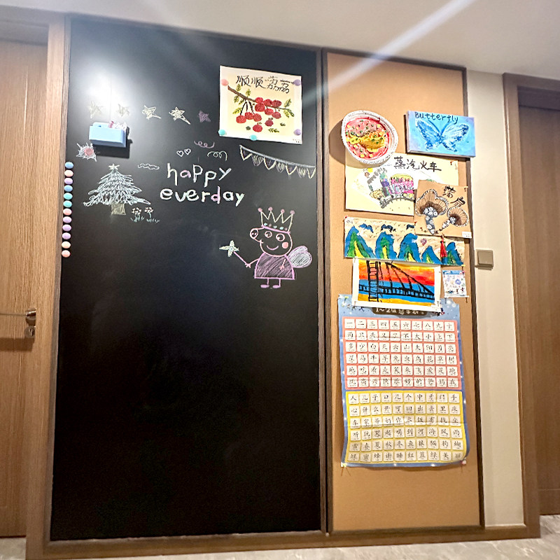 速发清式 家用装饰黑板墙新家装修软木童照片墙儿板涂鸦墙挂朗大