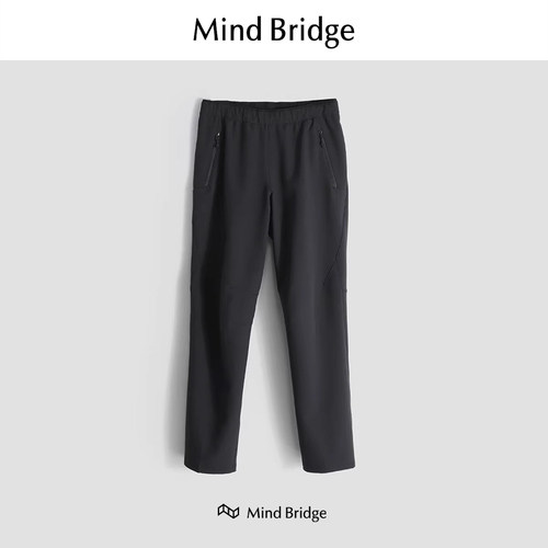 Mind Bridge2025秋冬季新款男户外防风保暖休闲裤加绒软壳直筒裤