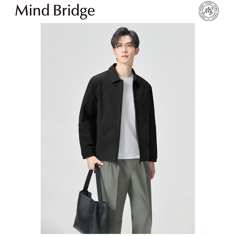 Mind Bridge2025早秋新款男士商务休闲行政夹克简约百搭翻领外套