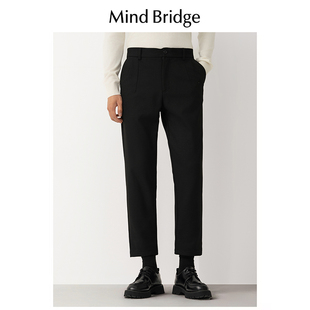 2024春秋 男纯色宽松斜纹舒适运动休闲裤 Mind Bridge直筒垂感卫裤
