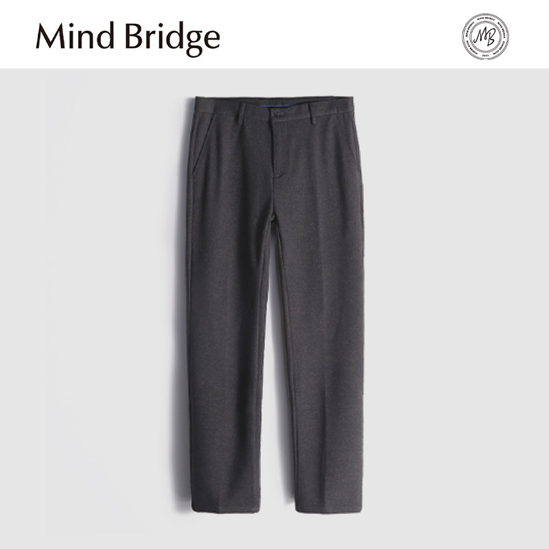 Mind Bridge2024秋冬季新款男士商务休闲磨毛西裤户外毛呢长裤子