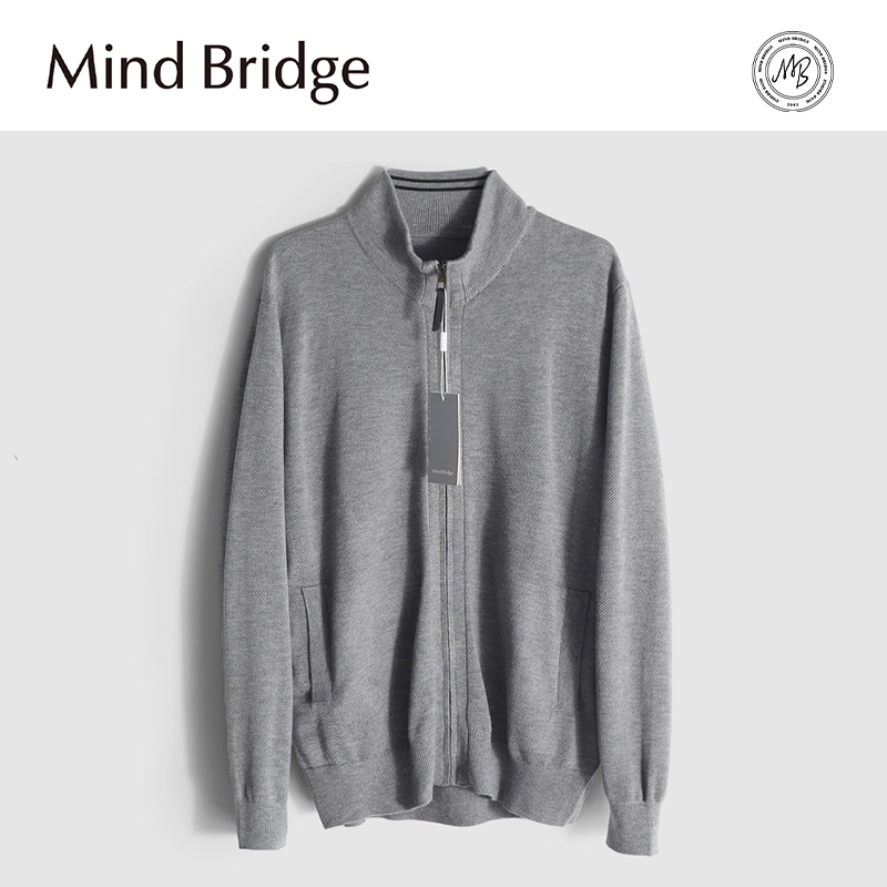 Mind Bridge针织开衫毛衣男秋冬季2024新款天丝百搭休闲宽松外套